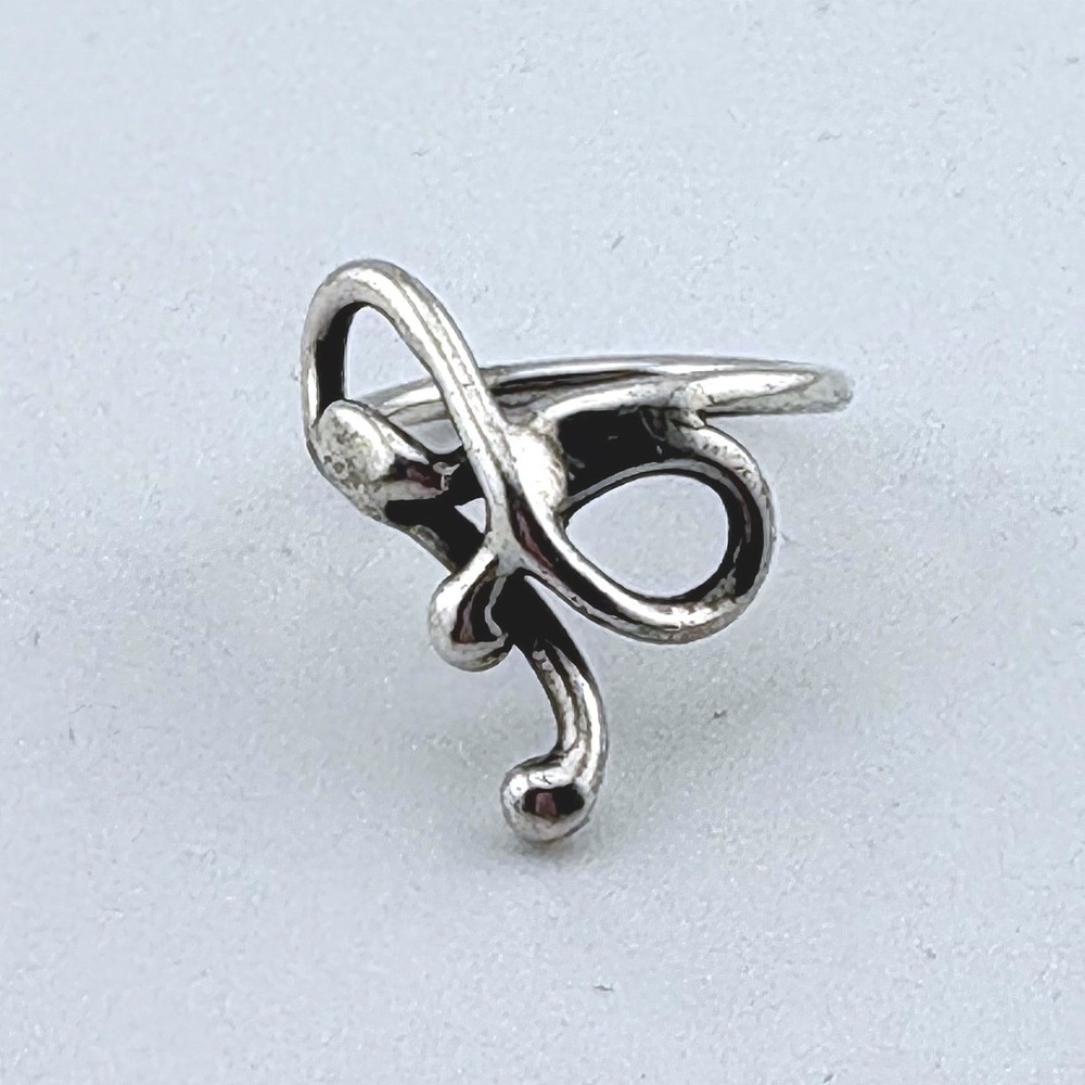 Vintage‎ Sterling Abstract Bypass Ring Sculptural Modernist Size 4.5